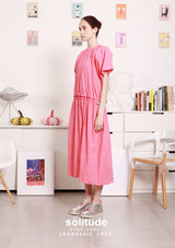 Shocking Pink Drawstring Dress
