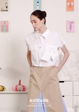 White Bow Pocket Shirt