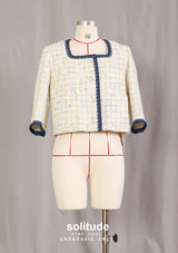 Denim Trimmed Tweed Jacket