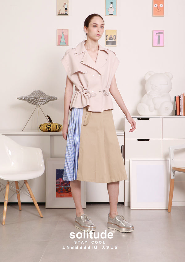 Beige Sleeveless Jacket
