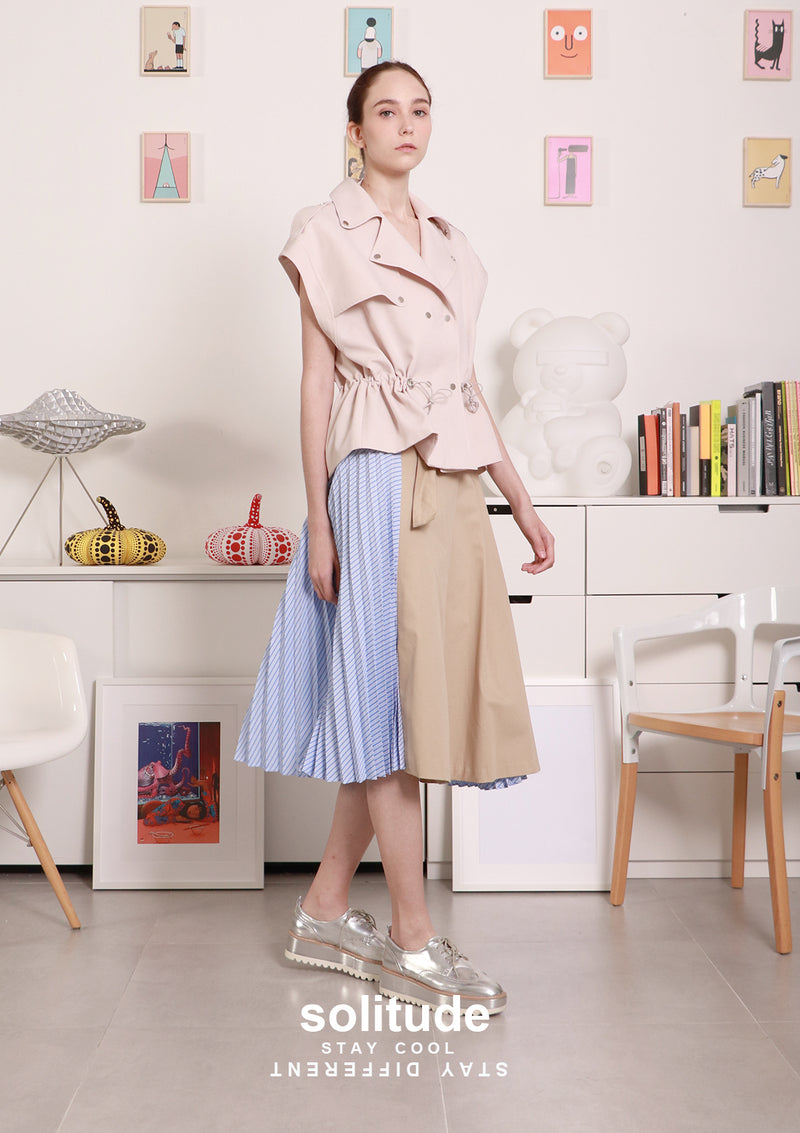 Beige Sleeveless Jacket