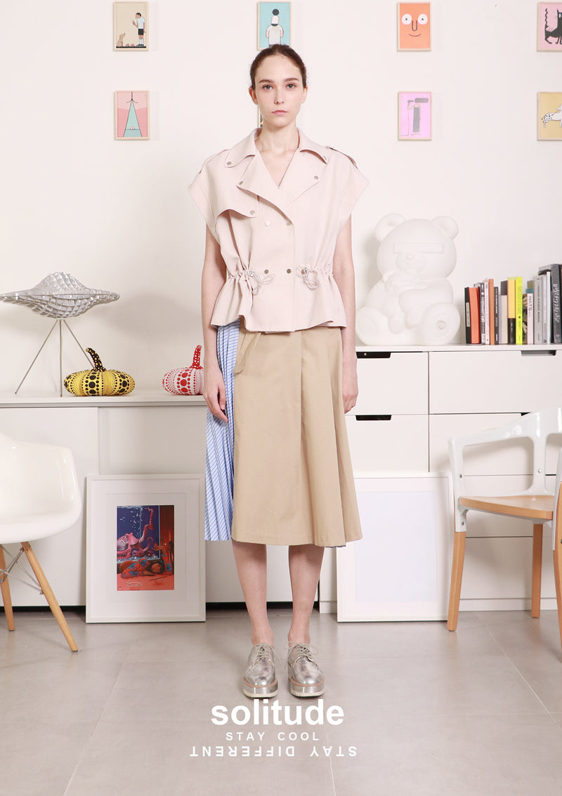 Beige Sleeveless Jacket