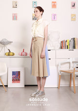 Beige Ruffles Sleeveless Shirt