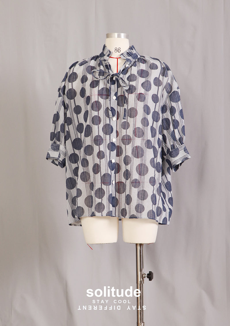 Navy Dot Printed Shirt