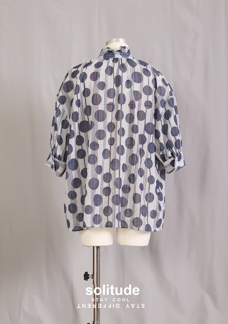 Navy Dot Printed Shirt