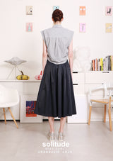 Grey Striped Sleeveless Shirt