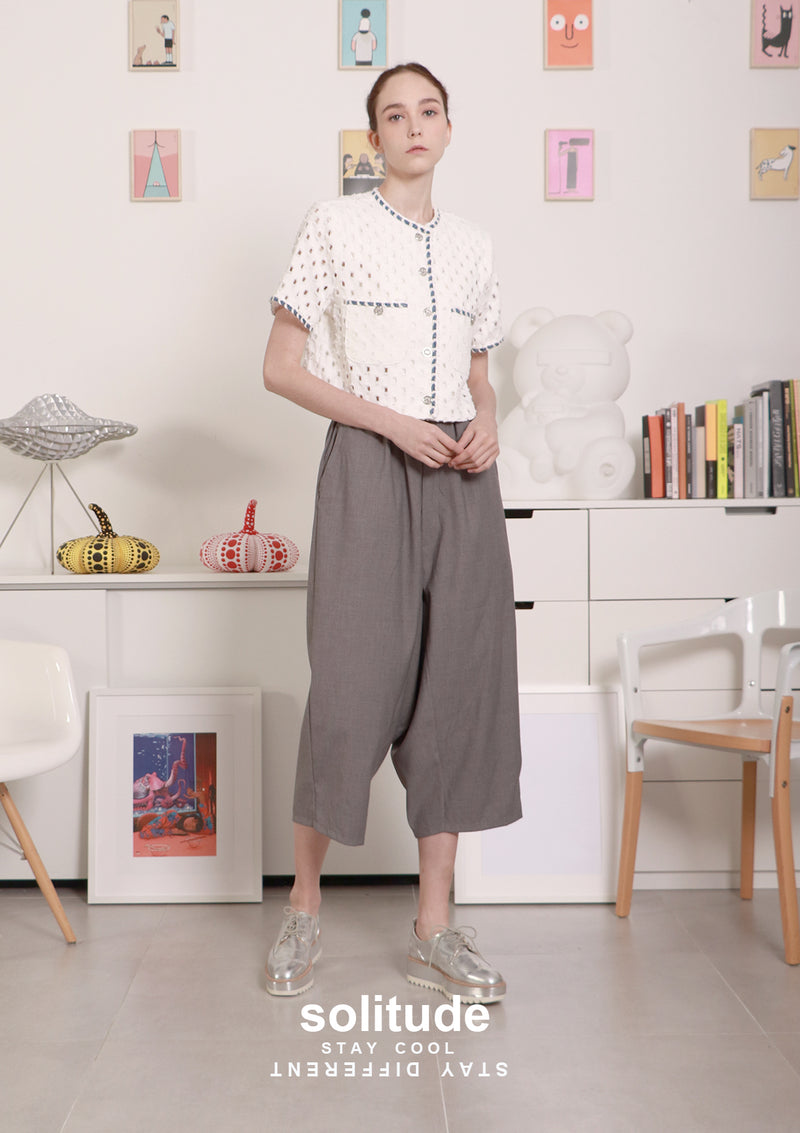 Eyelet Short Sleeves Jacket