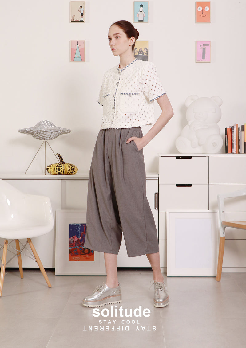 Eyelet Short Sleeves Jacket