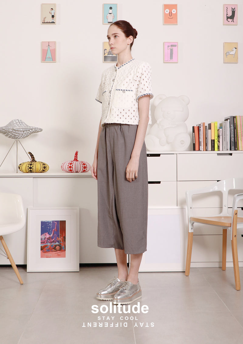 Eyelet Short Sleeves Jacket