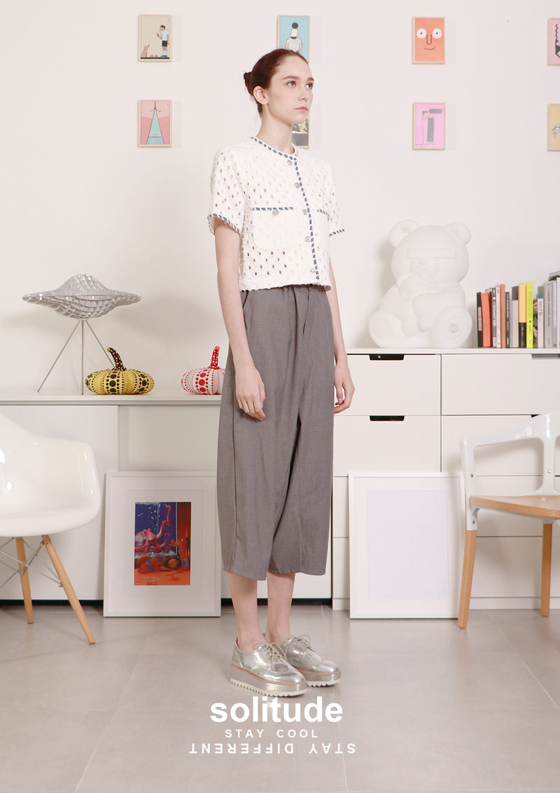 Eyelet Short Sleeves Jacket