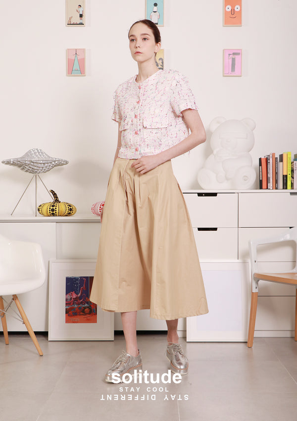 Fancy Fabric Short Sleeves Jacket