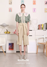 Khaki Wide-Leg Pants