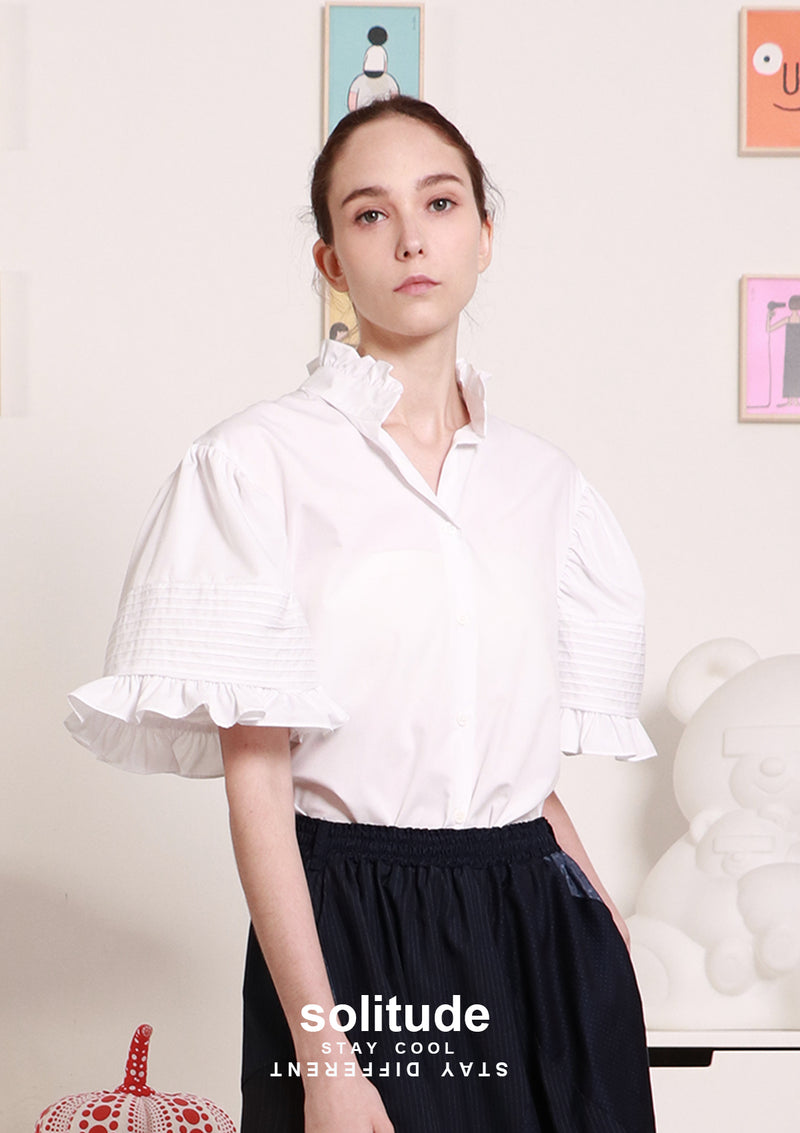 White Bell Sleeves Shirt