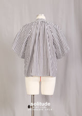 Grey Striped Cloak Top