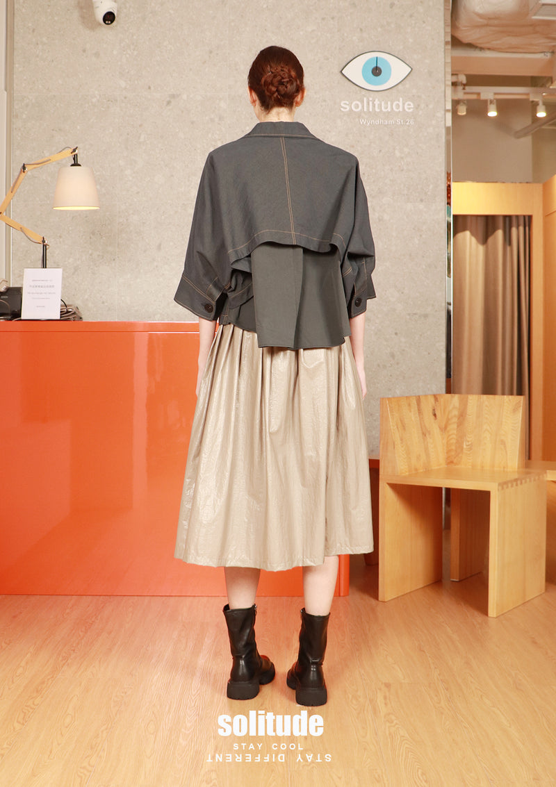 Navy Dolman Sleeved Jacket