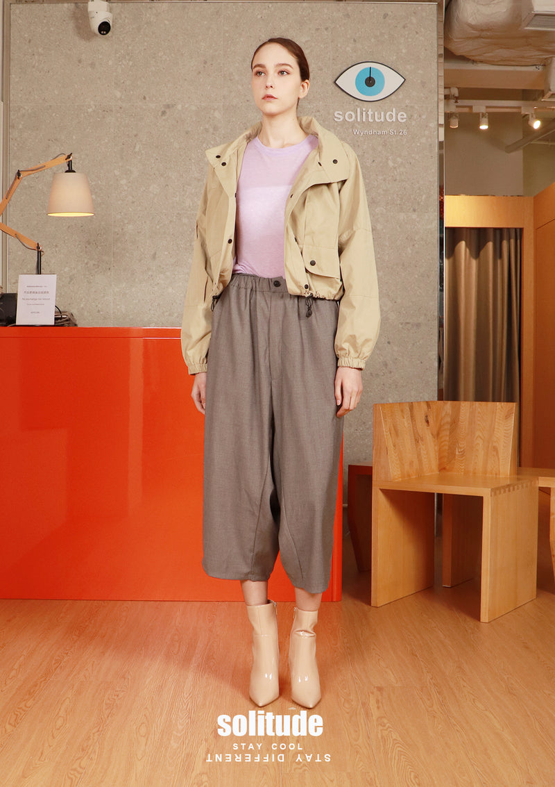 Beige Blue Nylon Jacket
