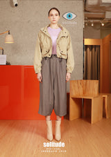 Beige Blue Nylon Jacket
