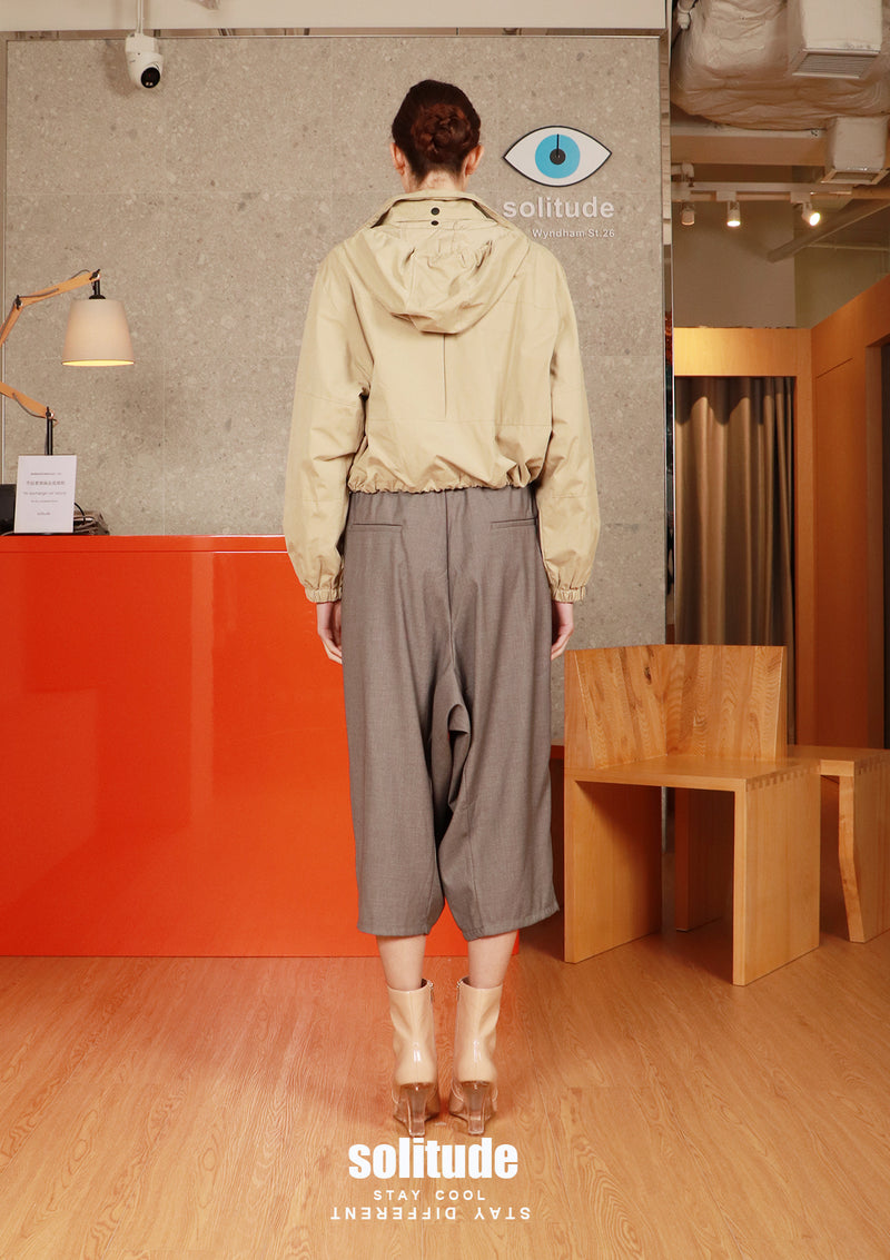 Beige Blue Nylon Jacket
