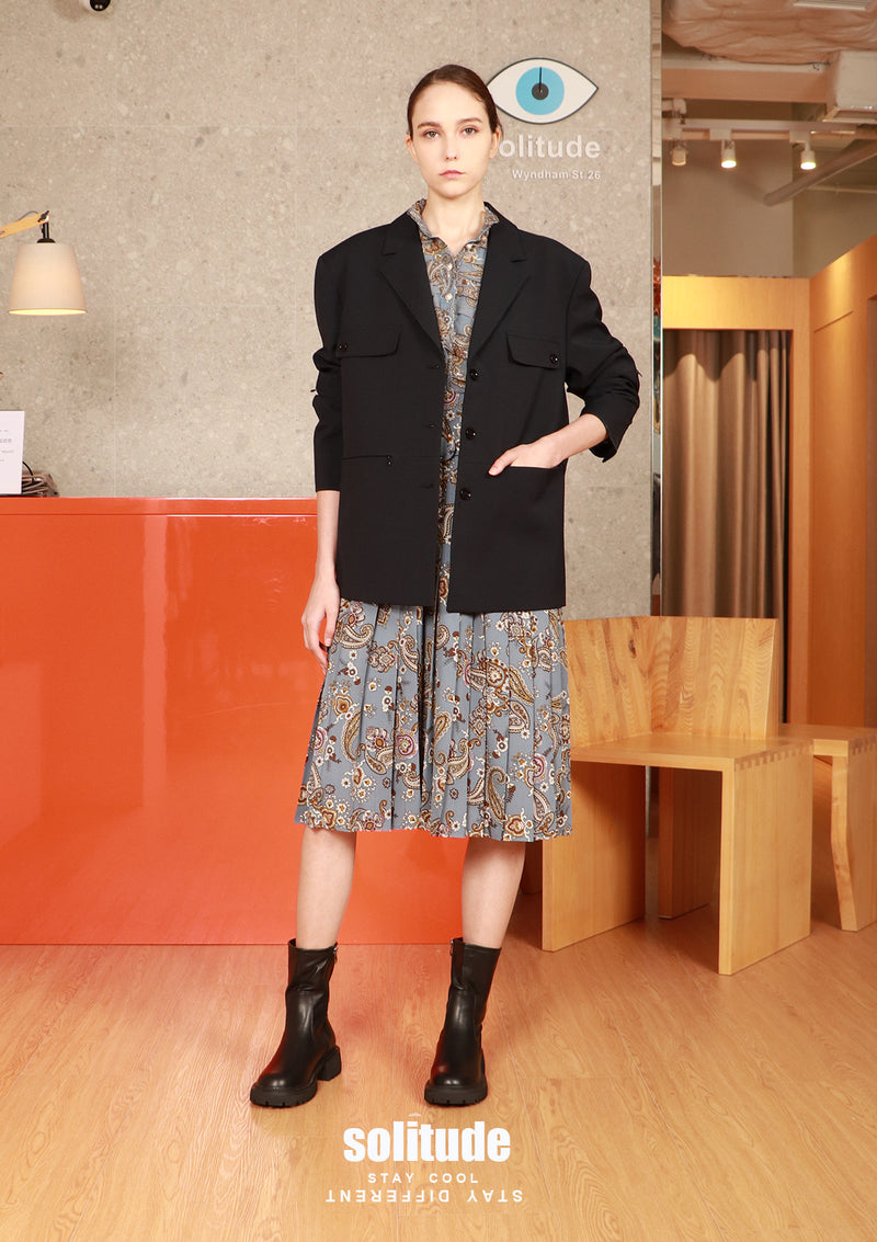 Navy Drop Shoulder Blazer