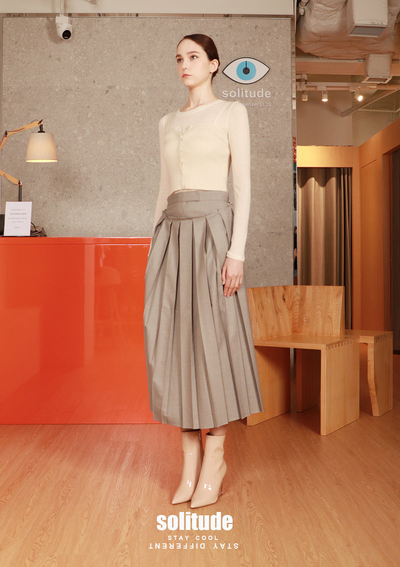 Beige Long Sleeve Top Set