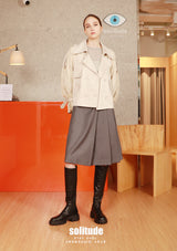 Off-White Double Breasted Chiffon Sleeve Jacket