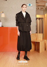 Black Double Layered Trench Jacket