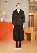 Black Double Layered Trench Jacket