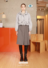 Grey Pleated Mini Skirt
