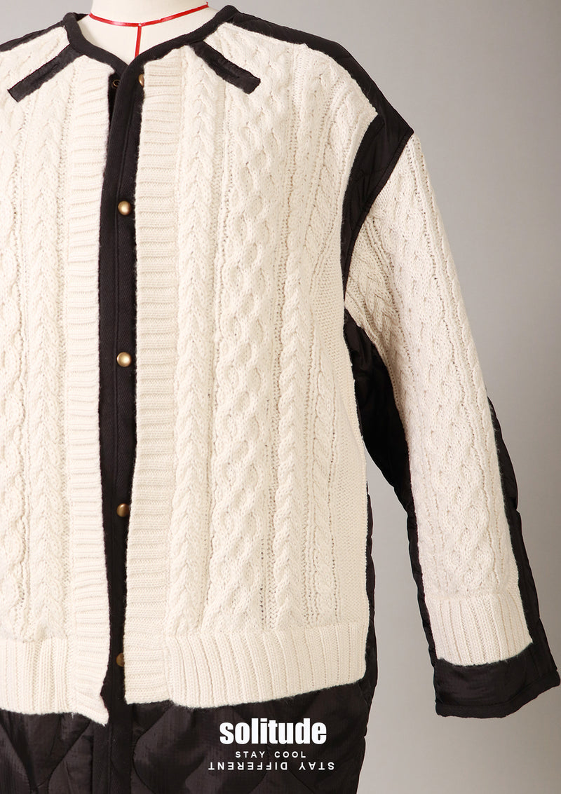 Mixed Knit Quilted Jacket