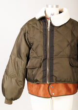 Army Nylon Quilted Zip Up Jacket