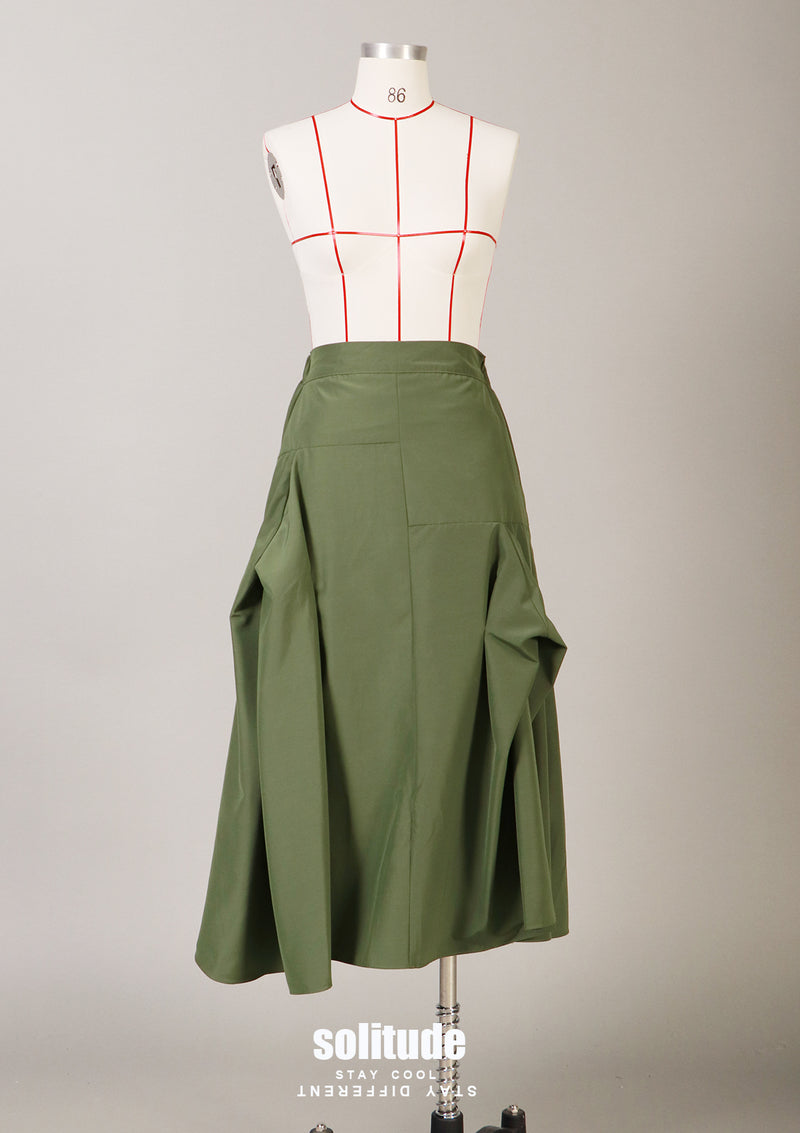 Green 3D Cut Skirt