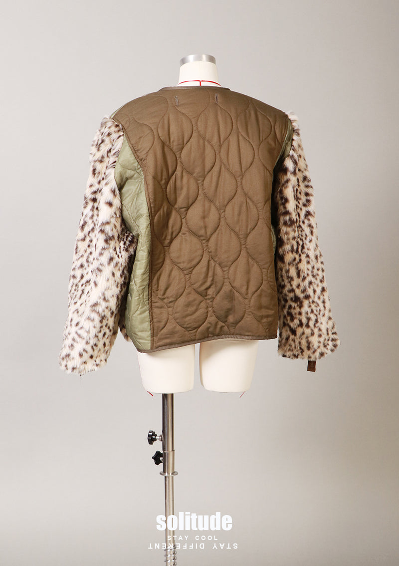 Leopard Pattern Quilted Jacket