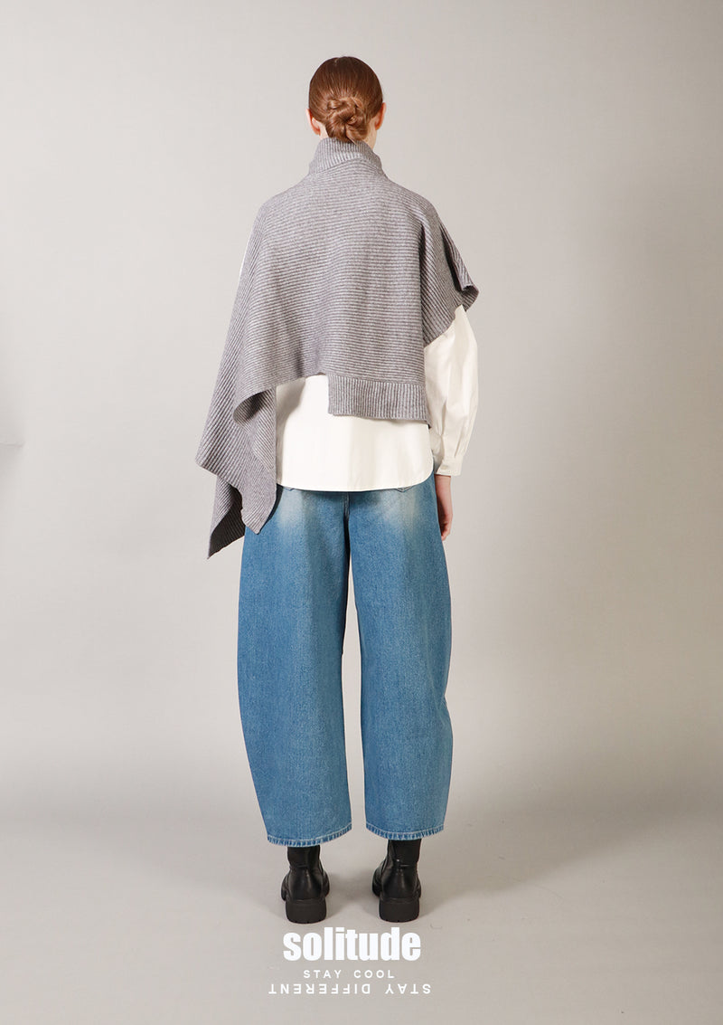 Charcoal Turtleneck Knit & Shirt Set