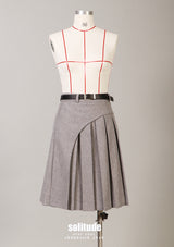 Grey Pleated Mini Skirt