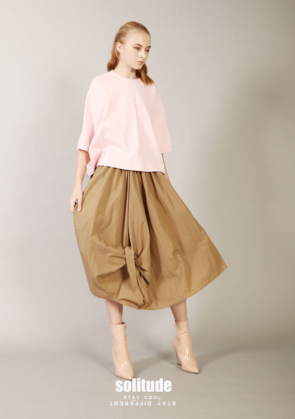 Khaki Balloon Nylon Skirt