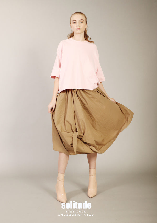 Khaki Balloon Nylon Skirt