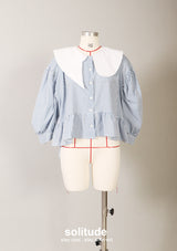 Double Collar Pinstripe Blouse