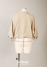 Khaki Drawstring Woven Jacket