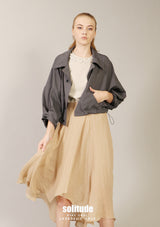 Grey Drawstring Woven Jacket