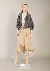 Grey Drawstring Woven Jacket