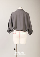 Grey Drawstring Woven Jacket