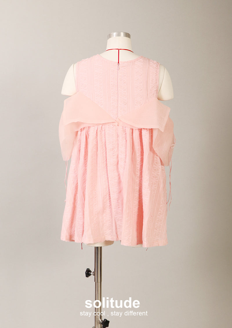 Pink Chiffon Drawstring Top