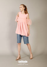 Pink Chiffon Drawstring Top