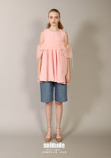 Pink Chiffon Drawstring Top