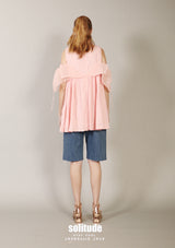 Pink Chiffon Drawstring Top