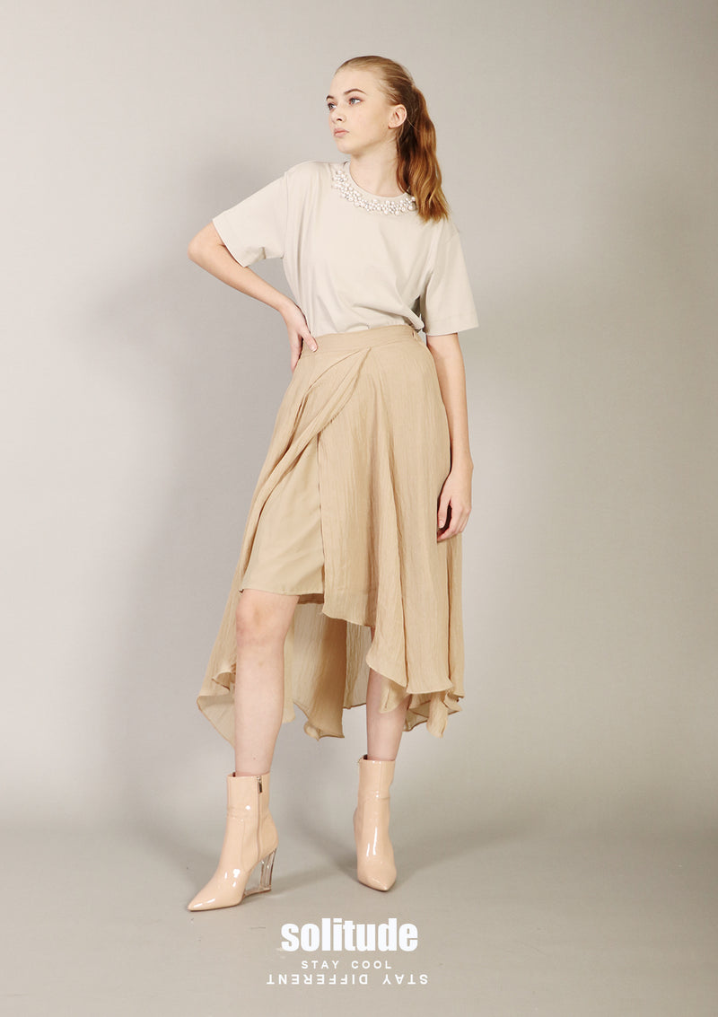 Beige Triple Layered Skirt