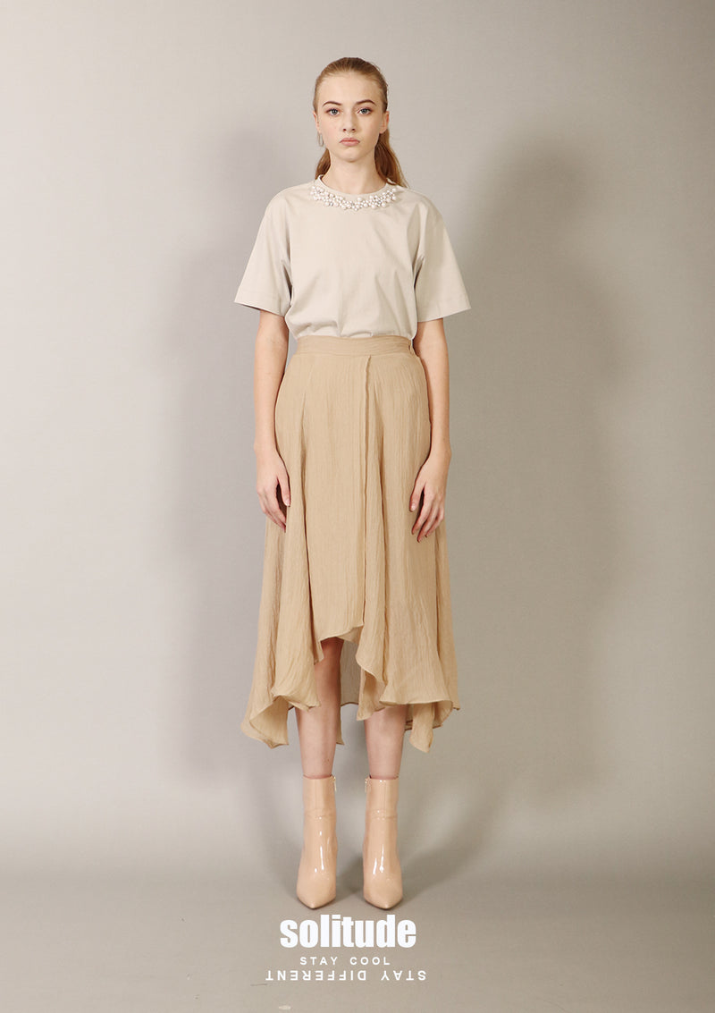 Beige Triple Layered Skirt