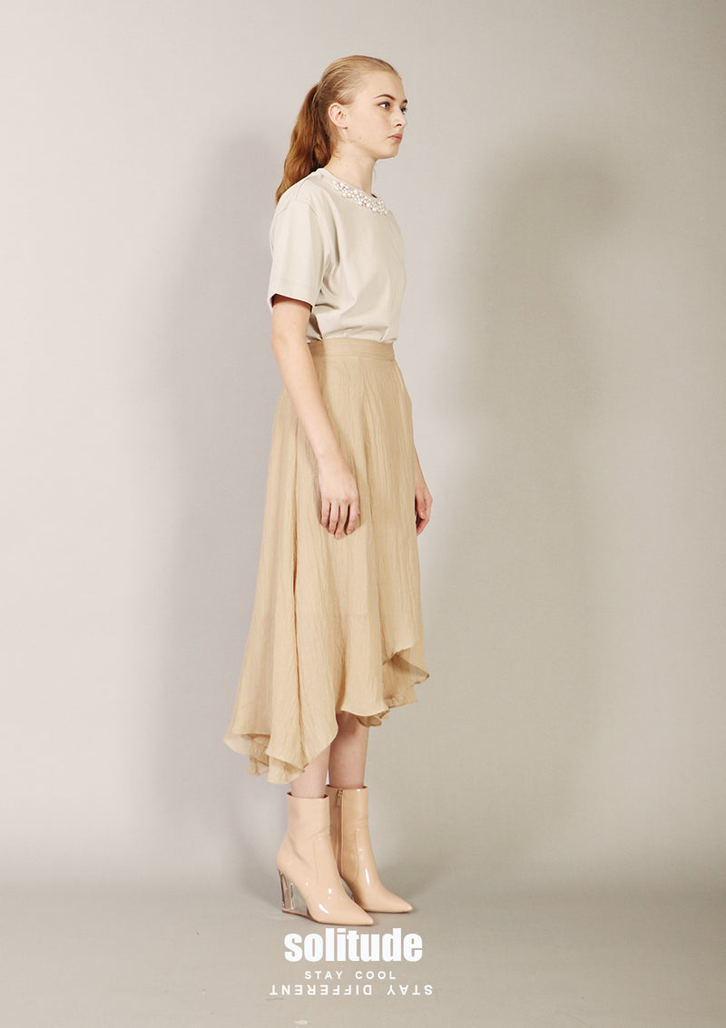 Beige Triple Layered Skirt