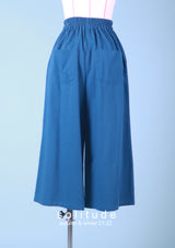 Blue Ruffles Trimmed Pants