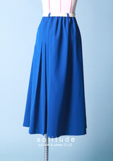 Blue Pleated Skirt with Belt